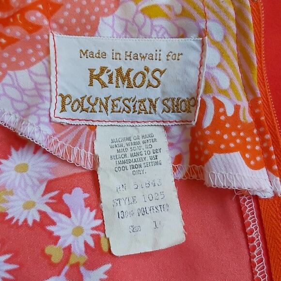 Vintage Kimo's Polynesian Shop Floral Hawaiian Dress Size 10 - Picture 7 of 8